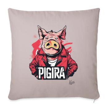 A-Kira : Parodie de film d’animation des années 90 – Pig the Pigira - Housse de coussin décorative 45 x 45 cm - taupe clair - Devant