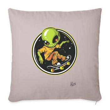 Extraterrestre du skateboard - Housse de coussin décorative 45 x 45 cm - taupe clair - Devant