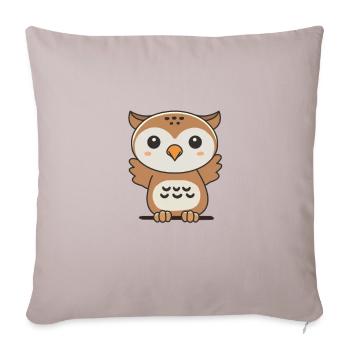Eule süße Tiere für Kinder manga Eulen - Sofakissenbezug 45 x 45 cm - helles Taupe - Vorne