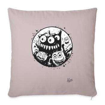 Ink and funny monsters - Sofa pillowcase 17,3'' x 17,3'' (45 x 45 cm) - light taupe - Front