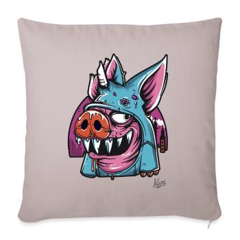 Funny Quasi-Modo: The Cartoon Pig of Notre - Sofa pillowcase 17,3'' x 17,3'' (45 x 45 cm) - light taupe - Front