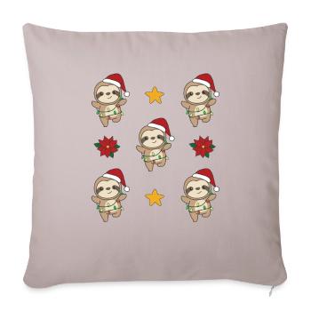 paresseux Noël Hiver Animaux paresseux - Housse de coussin décorative 45 x 45 cm - taupe clair - Devant