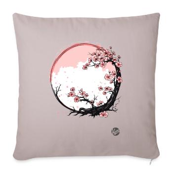Japanese cherry blossoms - Sofa pillowcase 17,3'' x 17,3'' (45 x 45 cm) - light taupe - Front