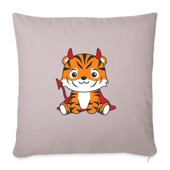 Tiger Happy Halloween Devil Costume - Sofa pillowcase 17,3'' x 17,3'' (45 x 45 cm) - light taupe - Front