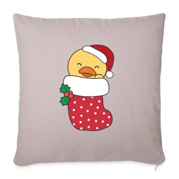 Canards mignons en chaussette de Noël pour canard de Noël - Housse de coussin décorative 45 x 45 cm - taupe clair - Devant