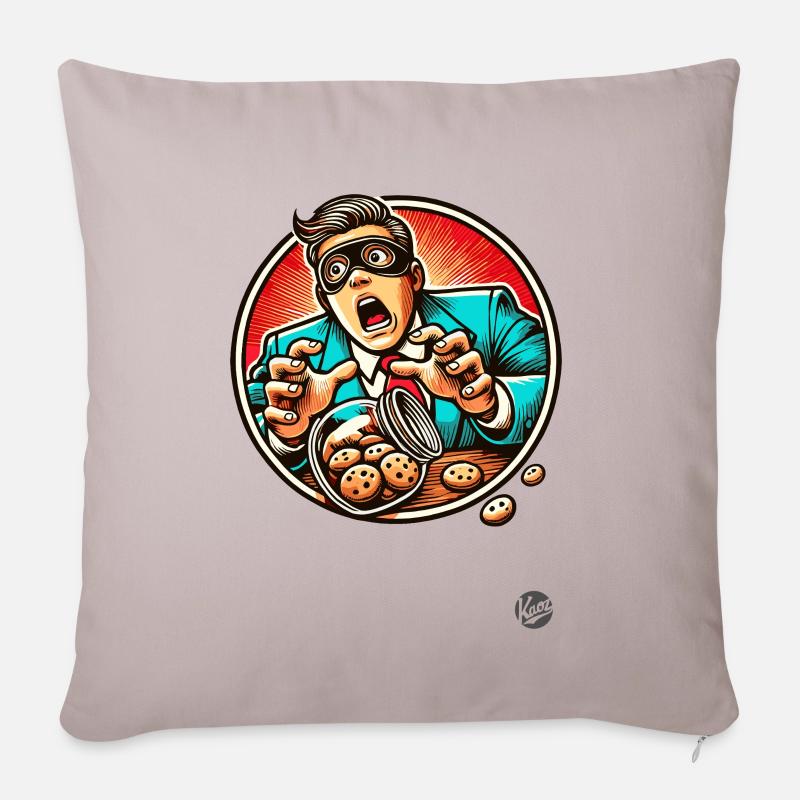 Manager erwischt: Hand in der Keksdose - Sofakissenbezug 45 x 45 cm - helles Taupe