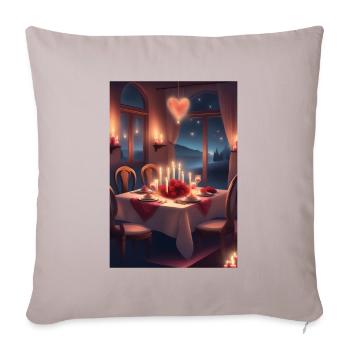 Dîner de la Saint-Valentin - Housse de coussin décorative 45 x 45 cm - taupe clair - Devant