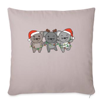 Mouse Christmas Winter Animals Mouse - Sofa pillowcase 17,3'' x 17,3'' (45 x 45 cm) - light taupe - Front