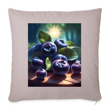 Un tas de myrtilles fraîchement cueillies - Housse de coussin décorative 45 x 45 cm - taupe clair - Devant