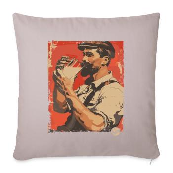 Handsome milkman drinking milk - Sofa pillowcase 17,3'' x 17,3'' (45 x 45 cm) - light taupe - Front