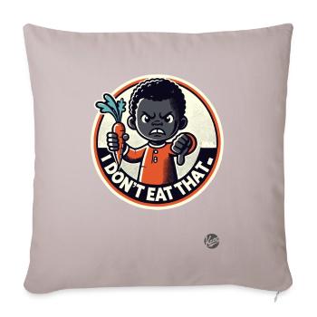 Little boy with carrot, I don't eat that! - Sofa pillowcase 17,3'' x 17,3'' (45 x 45 cm) - light taupe - Front