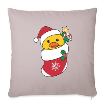 Canards mignons en chaussette de Noël pour canard de Noël - Housse de coussin décorative 45 x 45 cm - taupe clair - Devant