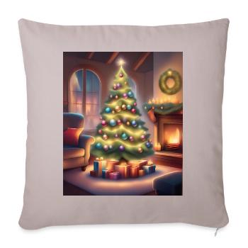 Noël à la maison - Housse de coussin décorative 45 x 45 cm - taupe clair - Devant