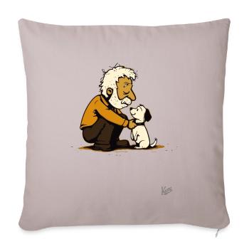 Old man with cute dog - Sofa pillowcase 17,3'' x 17,3'' (45 x 45 cm) - light taupe - Front