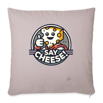 Fromage suisse avec pouce levé - Housse de coussin décorative 45 x 45 cm - taupe clair - Devant