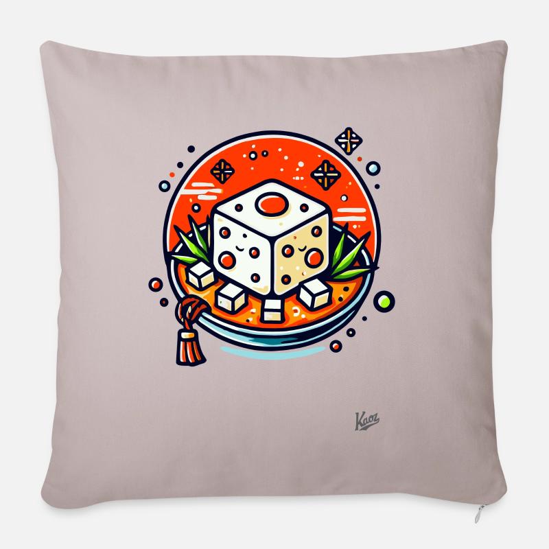 Leckeres Tofu - Sofakissenbezug 45 x 45 cm - helles Taupe