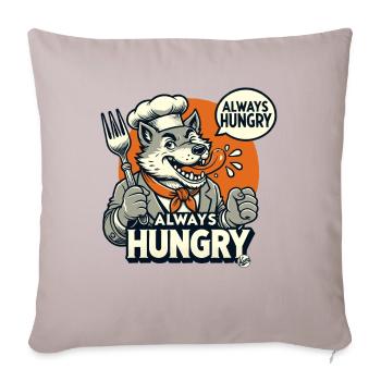 Toujours affamé, le grand méchant loup cuisinier - Housse de coussin décorative 45 x 45 cm - taupe clair - Devant