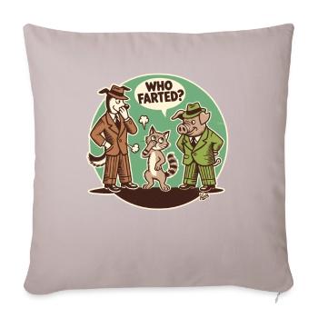 Who farted? Cat, dog or pig - Sofa pillowcase 17,3'' x 17,3'' (45 x 45 cm) - light taupe - Front