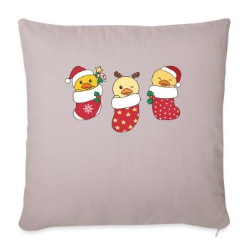 Canards mignons en chaussette de Noël pour canard de Noël - Housse de coussin décorative 45 x 45 cm - taupe clair - Devant