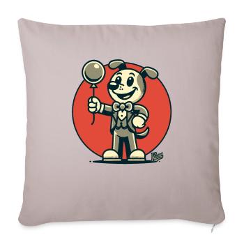Chic Dressed Dog with a Balloon - Sofa pillowcase 17,3'' x 17,3'' (45 x 45 cm) - light taupe - Front