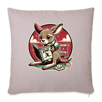 Sad kangaroo reads a book about conformity - Sofa pillowcase 17,3'' x 17,3'' (45 x 45 cm) - light taupe - Front