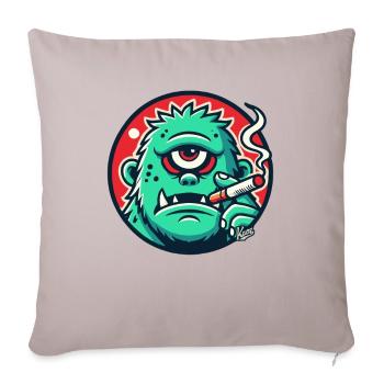 Cool Green Monster Guy - Sofa pillowcase 17,3'' x 17,3'' (45 x 45 cm) - light taupe - Front