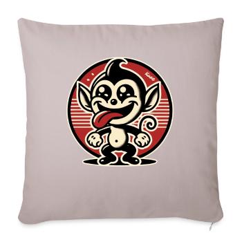 Cheerful little rascal monkey - Sofa pillowcase 17,3'' x 17,3'' (45 x 45 cm) - light taupe - Front