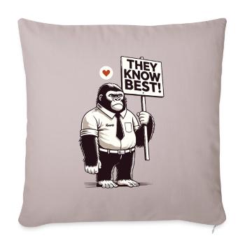 Good gorilla with shield: You know better! - Sofa pillowcase 17,3'' x 17,3'' (45 x 45 cm) - light taupe - Front