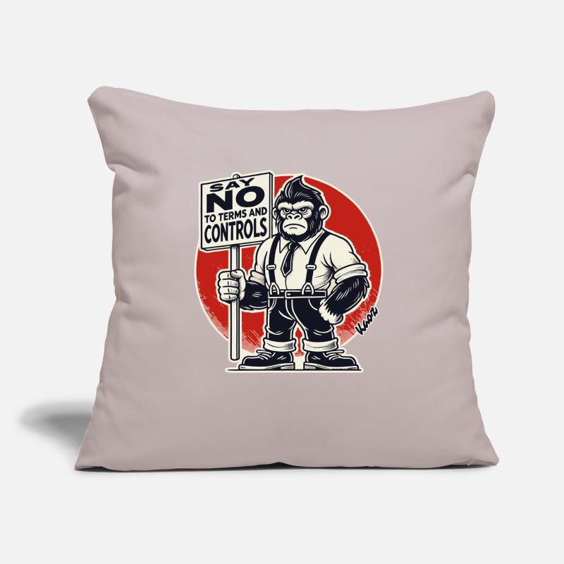 Gorilla Protest: Say No to Rules & Control! Sofa pillowcase 17,3'' x 17,3'' (45 x 45 cm)