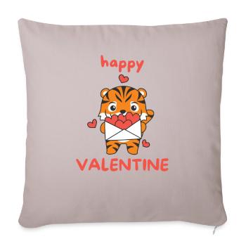 Tigers for Valentine's Day cute animals with hearts - Sofa pillowcase 17,3'' x 17,3'' (45 x 45 cm) - light taupe - Front