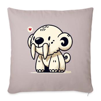 Cute Sabertooth Animal - Sofa pillowcase 17,3'' x 17,3'' (45 x 45 cm) - light taupe - Front