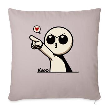 Cute cartoon man with heart - Sofa pillowcase 17,3'' x 17,3'' (45 x 45 cm) - light taupe - Front