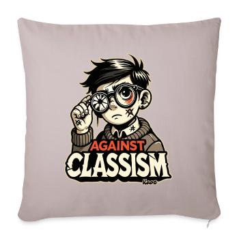 Poor boy with broken glasses: against classism - Sofa pillowcase 17,3'' x 17,3'' (45 x 45 cm) - light taupe - Front