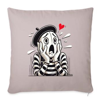 Dramatischer Pantomime – Liebe oder Verzweiflung? - Sofakissenbezug 45 x 45 cm - helles Taupe - Vorne