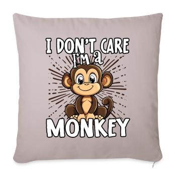 I don't care I'm a monkey - cute monkey - Sofa pillowcase 17,3'' x 17,3'' (45 x 45 cm) - light taupe - Front