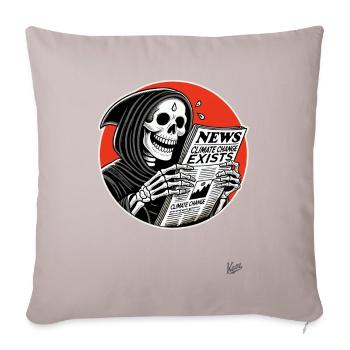 La Faucheuse et le changement climatique titre - Housse de coussin décorative 45 x 45 cm - taupe clair - Devant