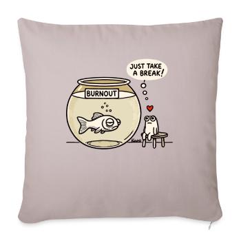 Burnout Fish & Frog Therapist - Sofa pillowcase 17,3'' x 17,3'' (45 x 45 cm) - light taupe - Front