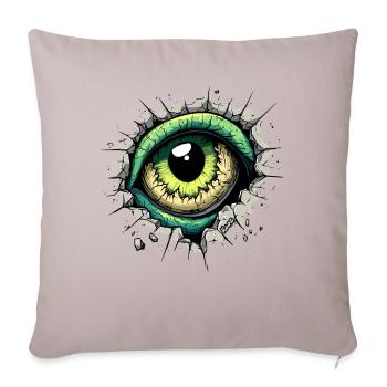 Monster eye peeking through the hole in the wall - Sofa pillowcase 17,3'' x 17,3'' (45 x 45 cm) - light taupe - Front