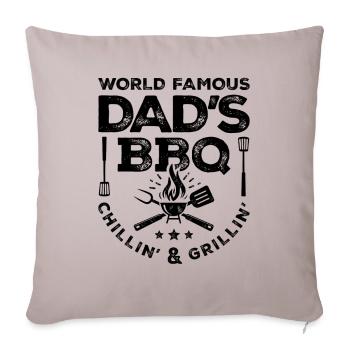 World Famous Dad's BBQ Chillin' & Grillin' Pitmast - Sofa pillowcase 17,3'' x 17,3'' (45 x 45 cm) - light taupe - Front