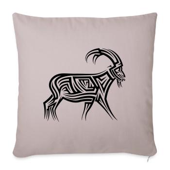 Tatouage tribal de chèvre de montagne - Housse de coussin décorative 45 x 45 cm - taupe clair - Devant