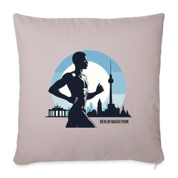 Chemise de course Berlin Marathon Runner - Housse de coussin décorative 45 x 45 cm - taupe clair - Devant