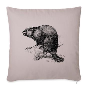 Le castor - Housse de coussin décorative 45 x 45 cm - taupe clair - Devant