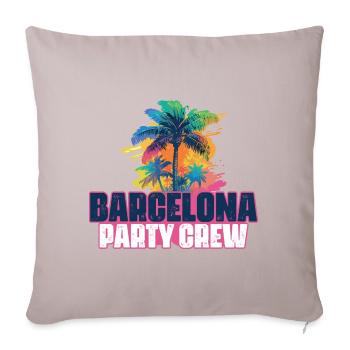 Vacances de l’équipage de fête à Barcelone - Housse de coussin décorative 45 x 45 cm - taupe clair - Devant