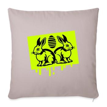 Symbole de lapin de Pâques Pâques - Housse de coussin décorative 45 x 45 cm - taupe clair - Devant