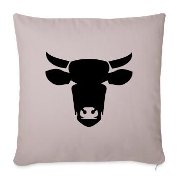 Cow head cow icon - Sofa pillowcase 17,3'' x 17,3'' (45 x 45 cm) - light taupe - Front