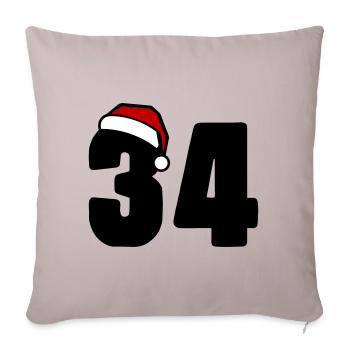 34 Numéro Noël - Housse de coussin décorative 45 x 45 cm - taupe clair - Devant
