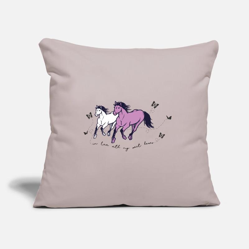 Les chevaux doux pull préféré équitation Housse de coussin décorative 45 x 45 cm