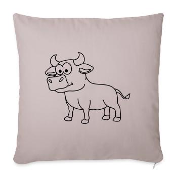 Stier Comic Tier - Sofakissenbezug 45 x 45 cm - helles Taupe - Vorne
