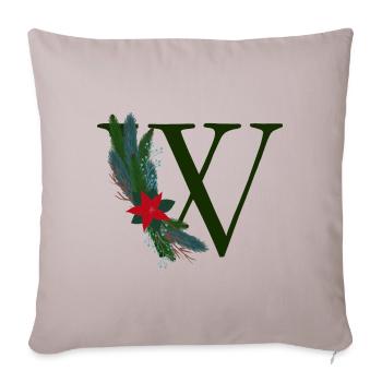 W – dekoratives Schriftzeichen – Weihnachten - Sofakissenbezug 45 x 45 cm - helles Taupe - Vorne