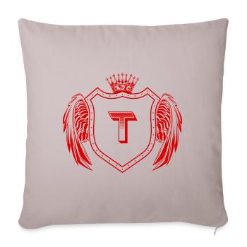 Armoiries de la lettre T - Housse de coussin décorative 45 x 45 cm - taupe clair - Devant